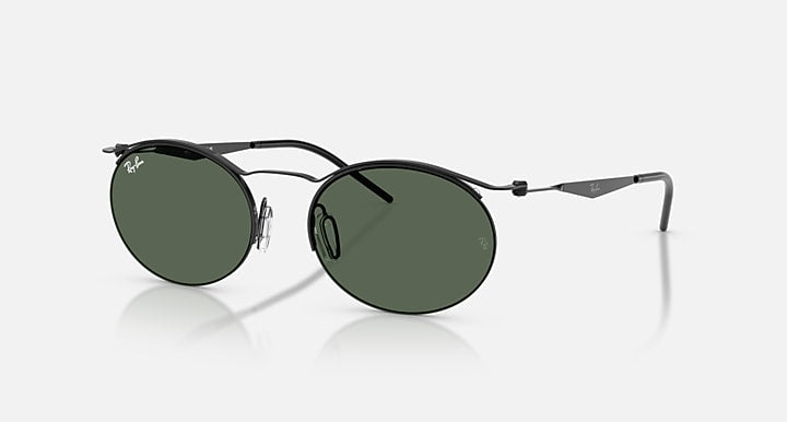 Ray-Ban RB8551 Black with Dark Green Solid Color lenses - Quarter