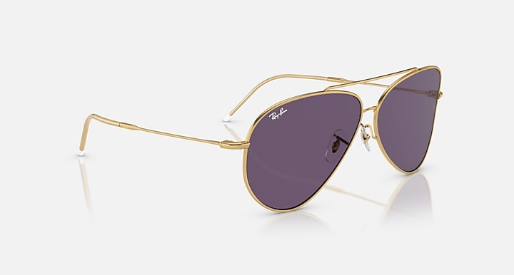 Ray-Ban AVIATOR REVERSE Arista Gold with Violet Solid Color lenses - Alternative