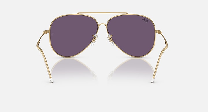 Ray-Ban AVIATOR REVERSE Arista Gold with Violet Solid Color lenses - Back