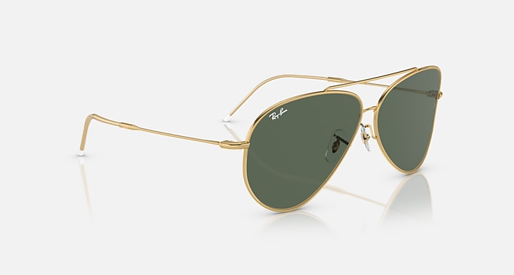 Ray-Ban AVIATOR REVERSE Arista Gold with G-15 Green Solid Color lenses - Alternative