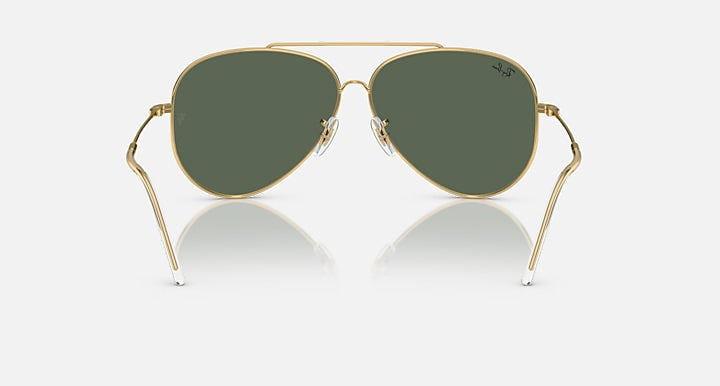 Ray-Ban AVIATOR REVERSE Arista Gold with G-15 Green Solid Color lenses - Back