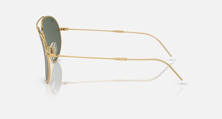 Ray-Ban AVIATOR REVERSE Arista Gold with G-15 Green Solid Color lenses - Lateral