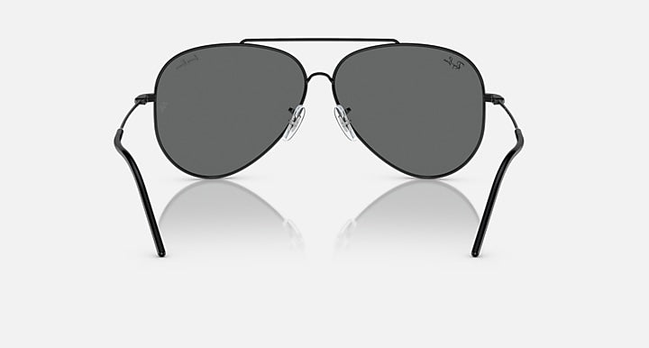 Ray-Ban LENNY KRAVITZ X AVIATOR REVERSE Black with Dark Grey Solid Color lenses - Back