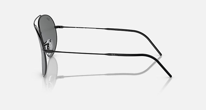 Ray-Ban LENNY KRAVITZ X AVIATOR REVERSE Black with Dark Grey Solid Color lenses - Lateral