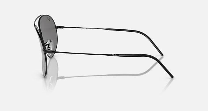 Ray-Ban AVIATOR REVERSE Black with Silver Solid Color - Mirror lenses - Lateral