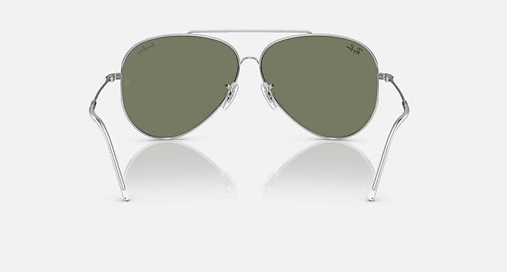 Ray-Ban LENNY KRAVITZ X AVIATOR REVERSE Silver with Silver Solid Color - Mirror lenses - Back