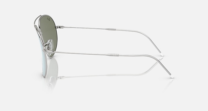 Ray-Ban LENNY KRAVITZ X AVIATOR REVERSE Silver with Silver Solid Color - Mirror lenses - Lateral