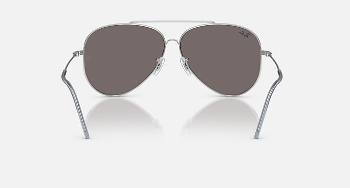 Ray-Ban AVIATOR REVERSE Silver with Light Blue Solid Color - Mirror lenses - Back