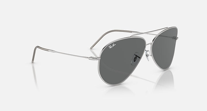 Ray-Ban AVIATOR REVERSE Silver with Dark Grey Solid Color lenses - Alternative