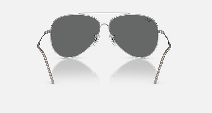 Ray-Ban AVIATOR REVERSE Silver with Dark Grey Solid Color lenses - Back