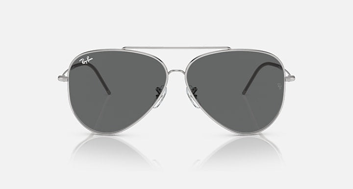 Ray-Ban AVIATOR REVERSE Silver with Dark Grey Solid Color lenses - Front