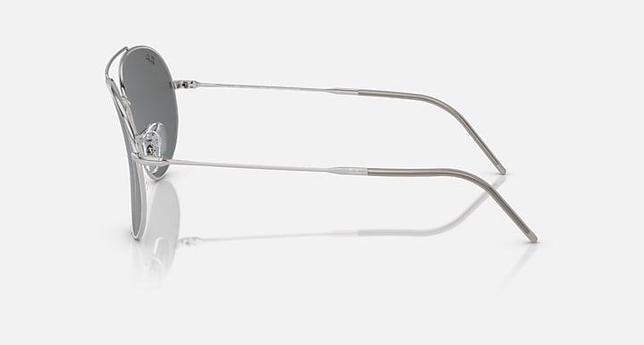 Ray-Ban AVIATOR REVERSE Silver with Dark Grey Solid Color lenses - Lateral