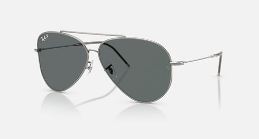 Ray-Ban AVIATOR REVERSE Gunmetal with Polarized Dark Grey Solid Color lenses - Quarter