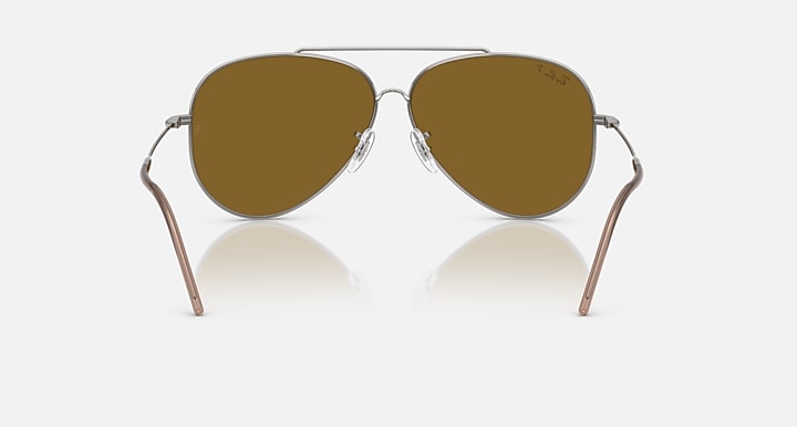 Ray-Ban AVIATOR REVERSE Gunmetal with Polarized Dark Brown Solid Color lenses - Back