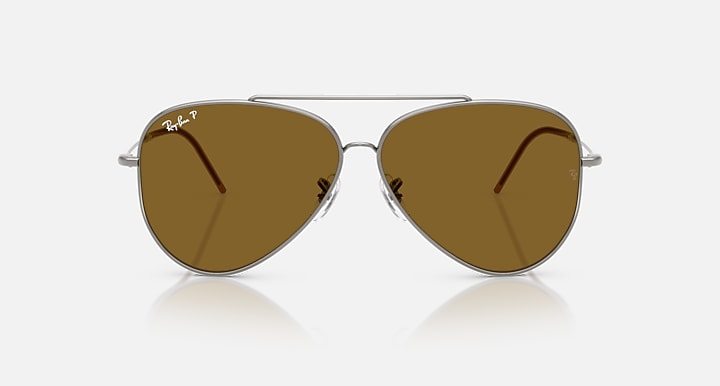 Ray-Ban AVIATOR REVERSE Gunmetal with Polarized Dark Brown Solid Color lenses - Front