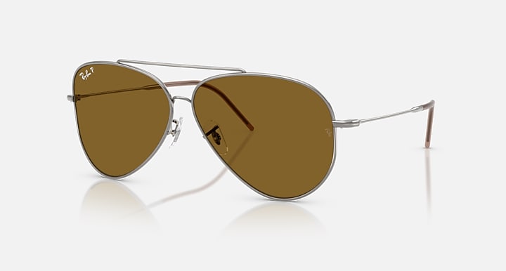 Ray-Ban AVIATOR REVERSE Gunmetal with Polarized Dark Brown Solid Color lenses - Quarter