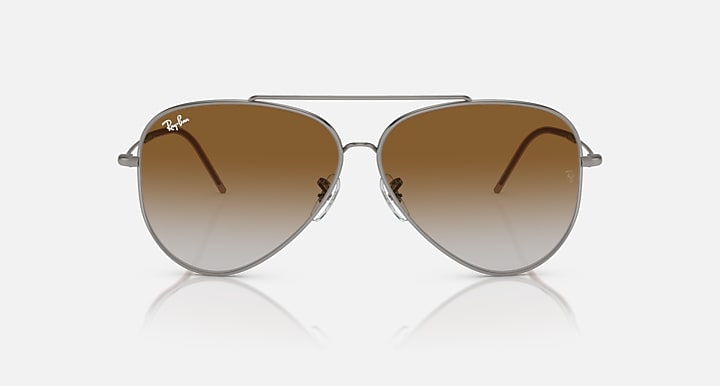 Ray-Ban AVIATOR REVERSE Gunmetal with Brown Gradient lenses - Front