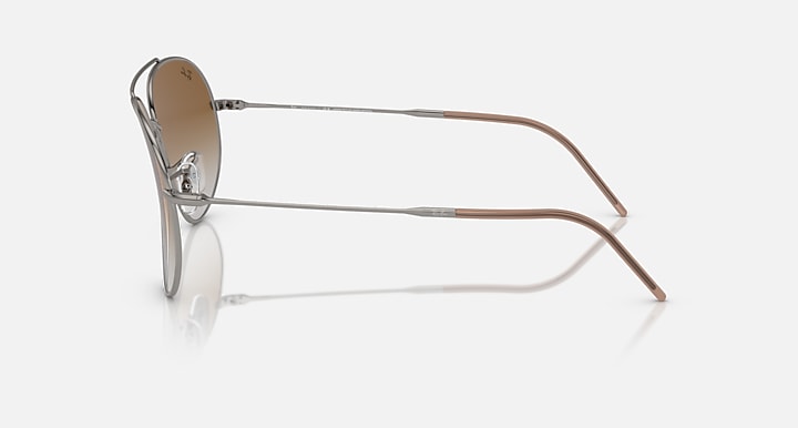 Ray-Ban AVIATOR REVERSE Gunmetal with Brown Gradient lenses - Lateral