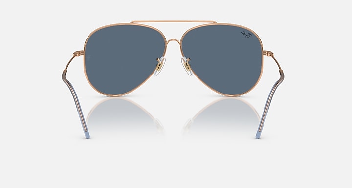 Ray-Ban AVIATOR REVERSE Rose Gold with Blue Solid Color lenses - Back