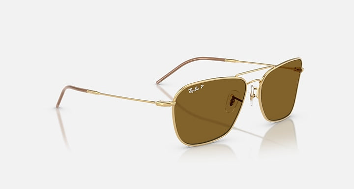 Ray-Ban CARAVAN REVERSE Arista Gold with Polarized Dark Brown Solid Color lenses - Alternative