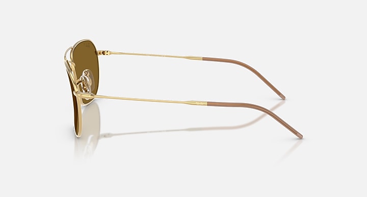 Ray-Ban CARAVAN REVERSE Arista Gold with Polarized Dark Brown Solid Color lenses - Lateral