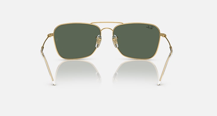 Ray-Ban CARAVAN REVERSE Arista Gold with G-15 Green Solid Color lenses - Back