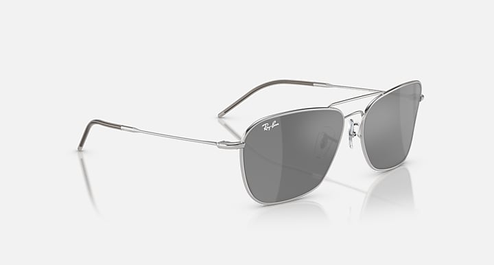 Ray-Ban CARAVAN REVERSE Silver with Silver Solid Color - Mirror lenses - Alternative
