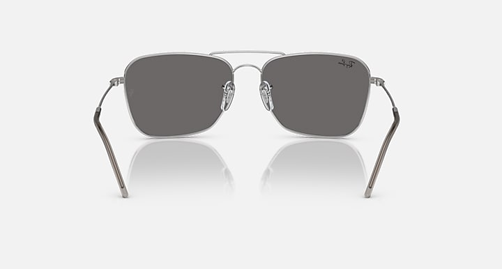 Ray-Ban CARAVAN REVERSE Silver with Silver Solid Color - Mirror lenses - Back