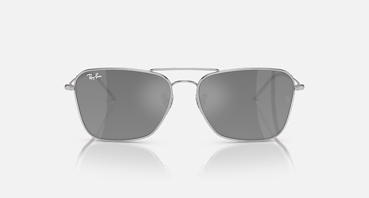Ray-Ban CARAVAN REVERSE Silver with Silver Solid Color - Mirror lenses - Front