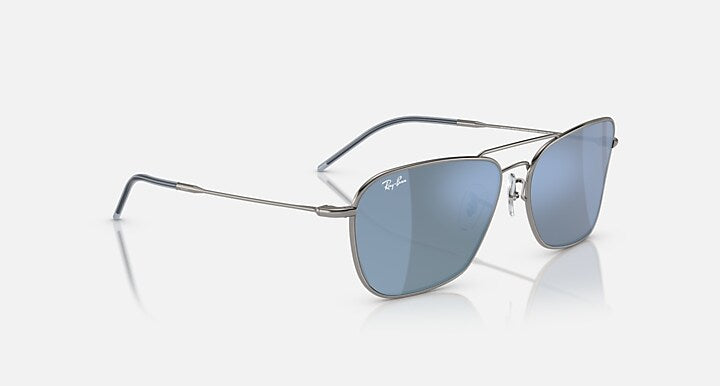 Ray-Ban CARAVAN REVERSE Gunmetal with Light Blue Solid Color - Mirror lenses - Alternative