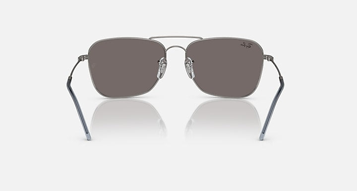Ray-Ban CARAVAN REVERSE Gunmetal with Light Blue Solid Color - Mirror lenses - Back