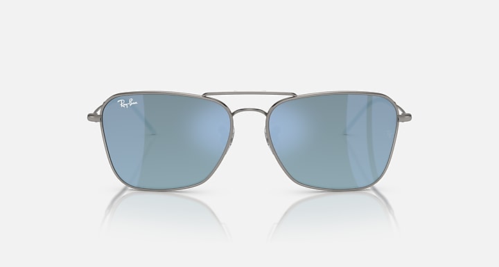 Ray-Ban CARAVAN REVERSE Gunmetal with Light Blue Solid Color - Mirror lenses - Front