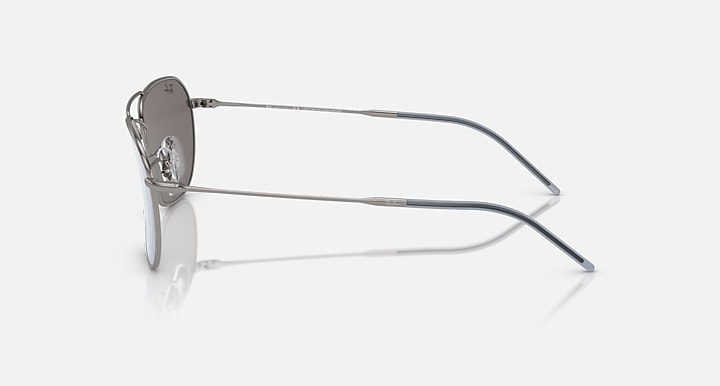 Ray-Ban CARAVAN REVERSE Gunmetal with Light Blue Solid Color - Mirror lenses - Lateral
