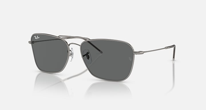 Ray-Ban CARAVAN REVERSE Gunmetal with Dark Grey Solid Color lenses - Quarter