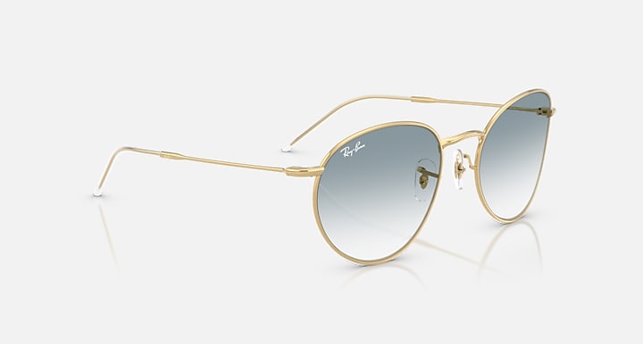 Ray-Ban ROUND REVERSE Arista Gold with Clear Gradient Blue Gradient lenses - Alternative