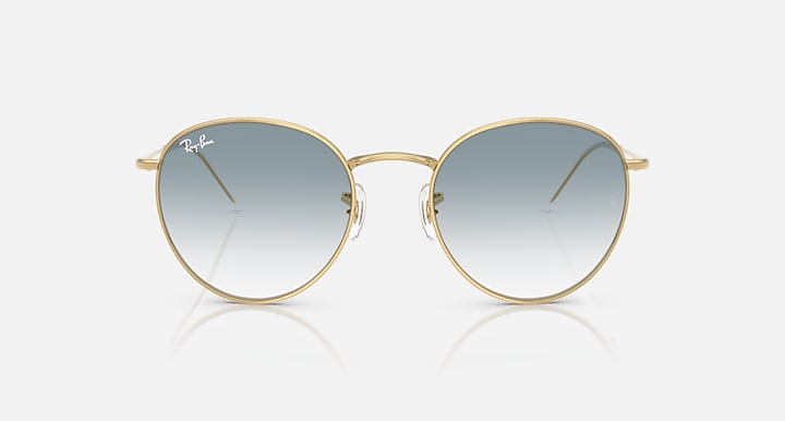 Ray-Ban ROUND REVERSE Arista Gold with Clear Gradient Blue Gradient lenses - Front