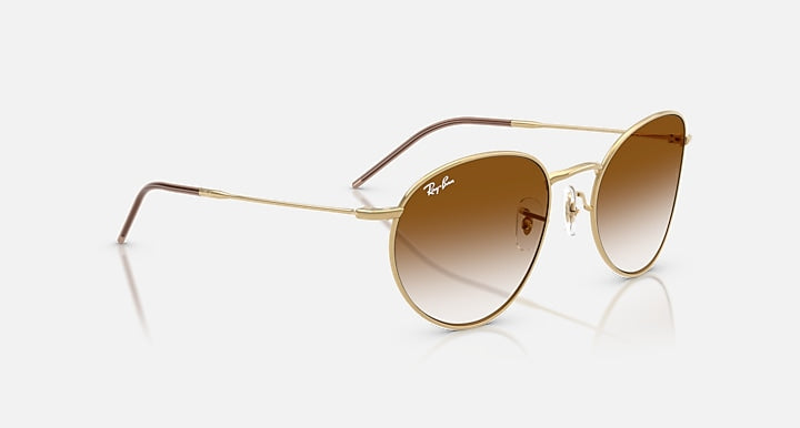Ray-Ban ROUND REVERSE Arista Gold with Clear Gradient Brown Gradient lenses - Alternative