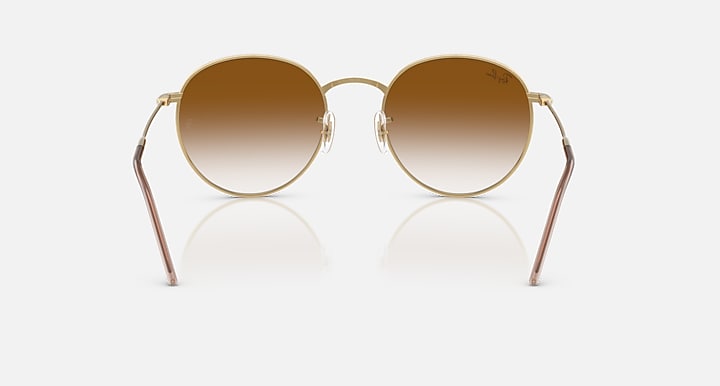 Ray-Ban ROUND REVERSE Arista Gold with Clear Gradient Brown Gradient lenses - Back