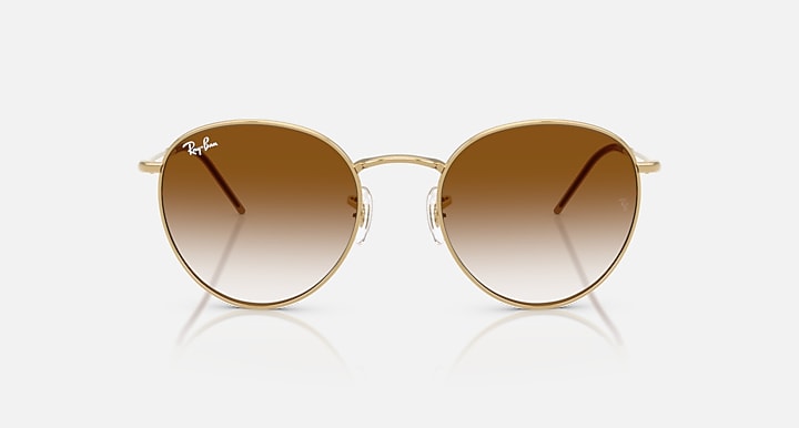 Ray-Ban ROUND REVERSE Arista Gold with Clear Gradient Brown Gradient lenses - Front