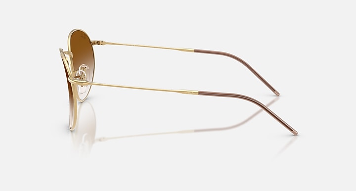 Ray-Ban ROUND REVERSE Arista Gold with Clear Gradient Brown Gradient lenses - Lateral