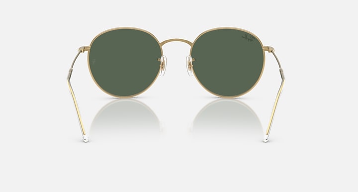 Ray-Ban ROUND REVERSE Arista Gold with Dark Green Solid Color lenses - Back