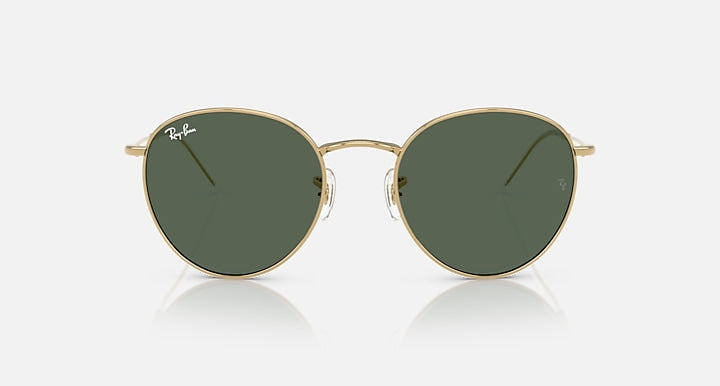 Ray-Ban ROUND REVERSE Arista Gold with Dark Green Solid Color lenses - Front