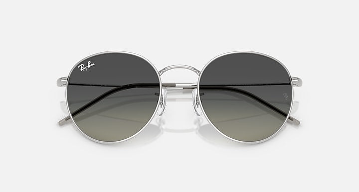 Ray-Ban ROUND REVERSE Silver with Grey Gradient Gradient lenses - Closed Front