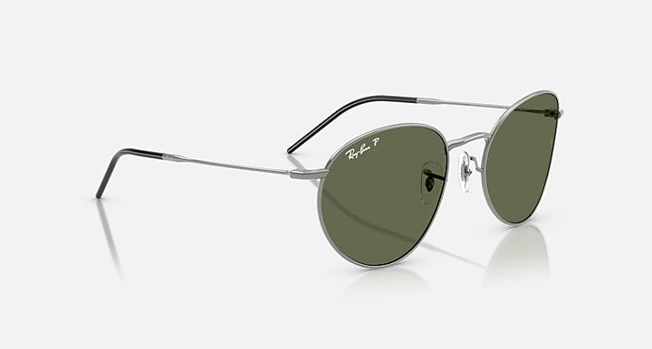 Ray-Ban ROUND REVERSE Gunmetal with Polarized Dark Green Solid Color lenses - Alternative