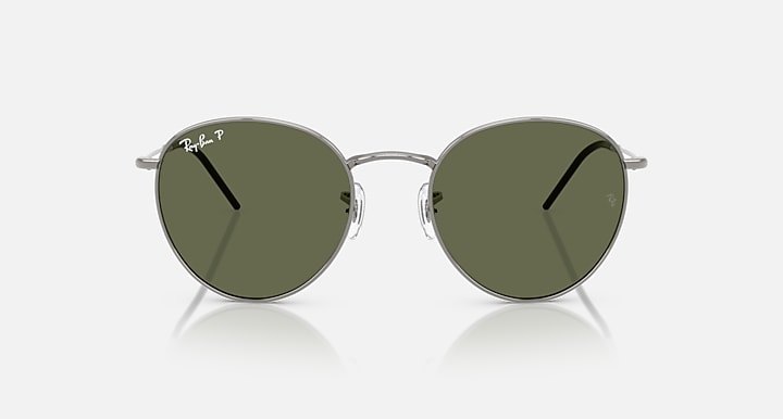 Ray-Ban ROUND REVERSE Gunmetal with Polarized Dark Green Solid Color lenses - Front