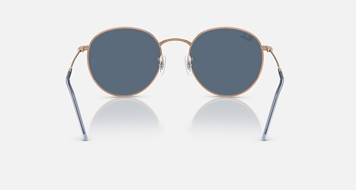 Ray-Ban ROUND REVERSE Rosegold; Rose Gold with Dark Blue Solid Color lenses - Back