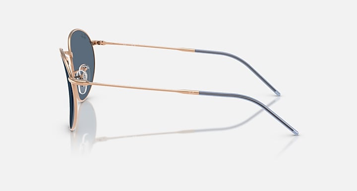 Ray-Ban ROUND REVERSE Rosegold; Rose Gold with Dark Blue Solid Color lenses - Lateral