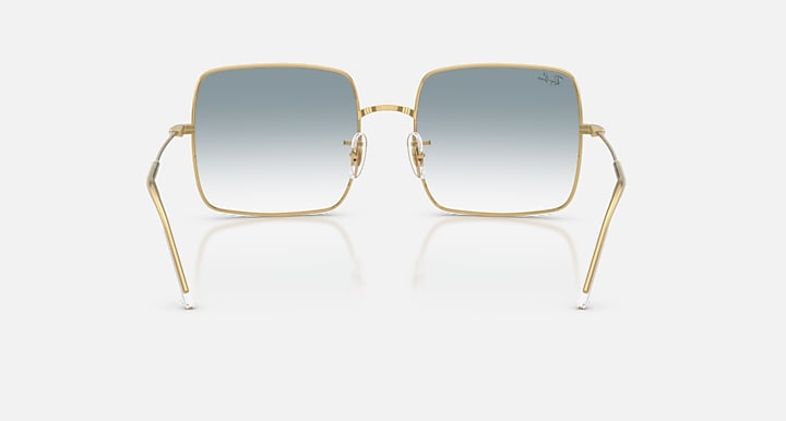 Ray-Ban SQUARE 1971 REVERSE Arista Gold with Clear Gradient Blue Gradient lenses - Back