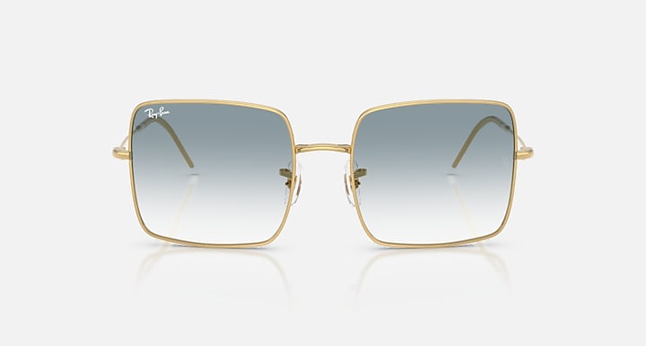 Ray-Ban SQUARE 1971 REVERSE Arista Gold with Clear Gradient Blue Gradient lenses - Front