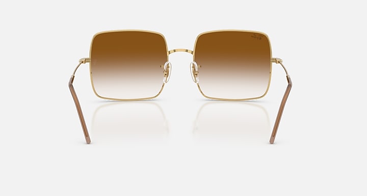 Ray-Ban SQUARE 1971 REVERSE Arista Gold with Clear Gradient Brown Gradient lenses - Back